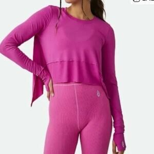 Free People Tempo Long Sleeve Top Deep Mulberry Purple size S Festival Summer